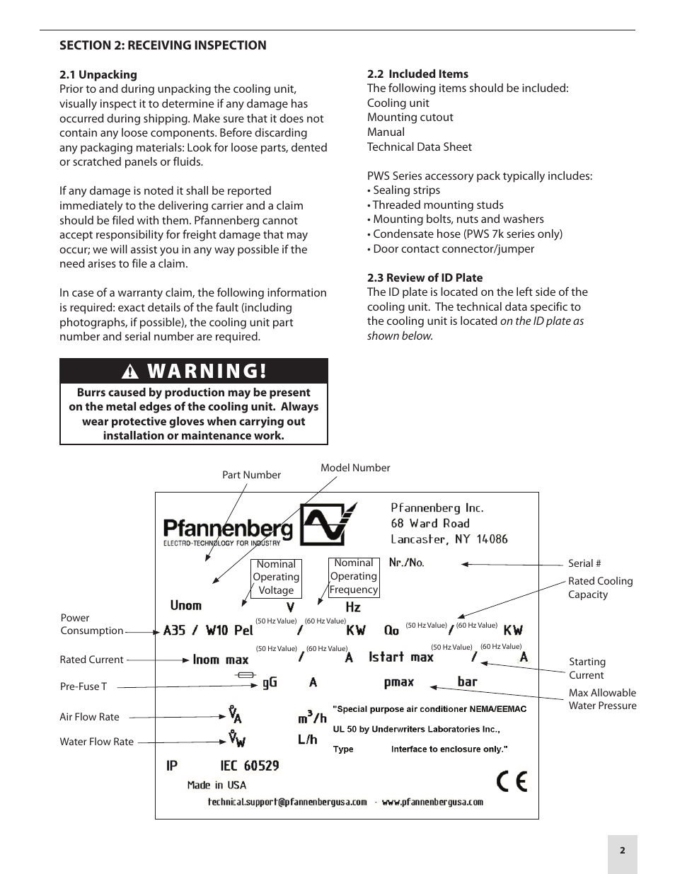 Pfannenberg PWS Series User Manual | Page 5 / 16