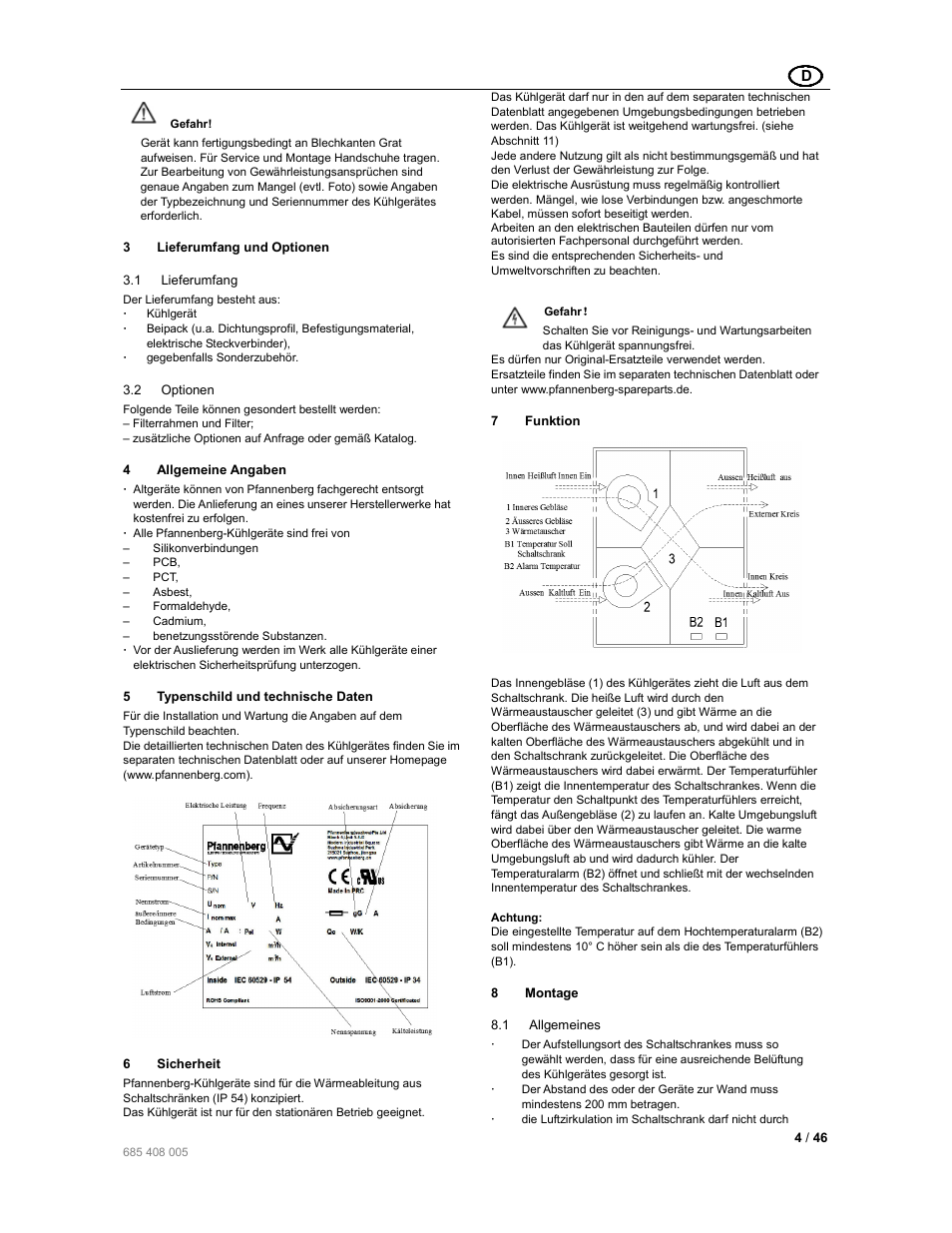 Pfannenberg PAI User Manual | Page 4 / 46
