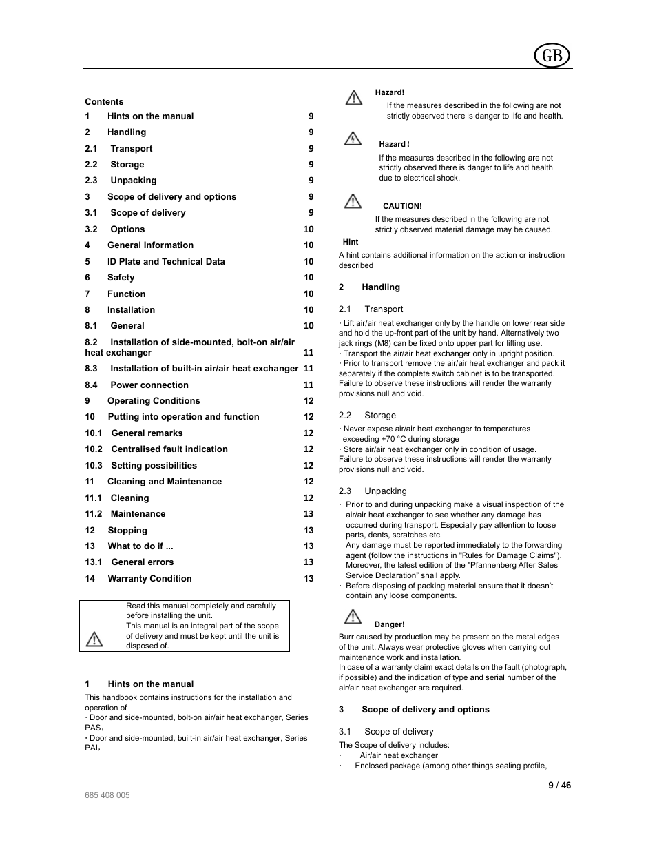 Pfannenberg PAI User Manual | Page 9 / 46