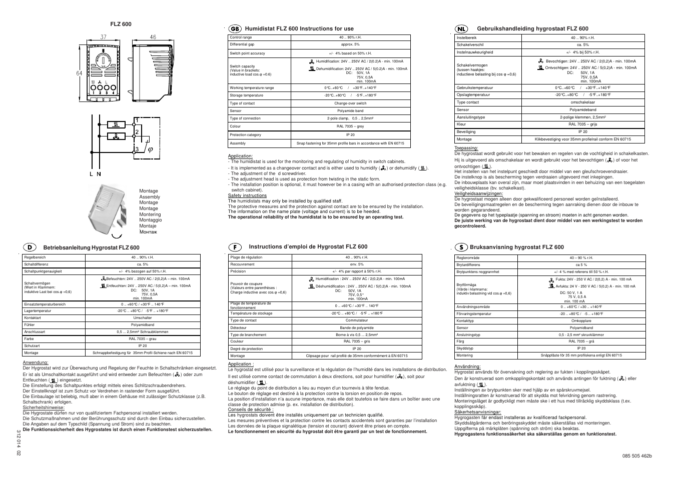 Pfannenberg FLZ 600 User Manual | 2 pages