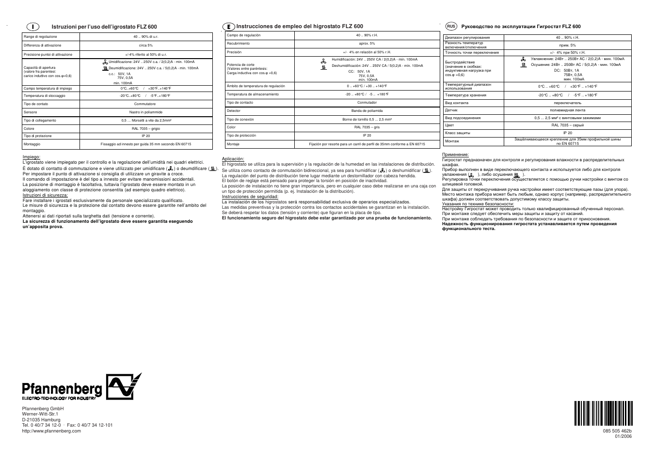 Pfannenberg FLZ 600 User Manual | Page 2 / 2