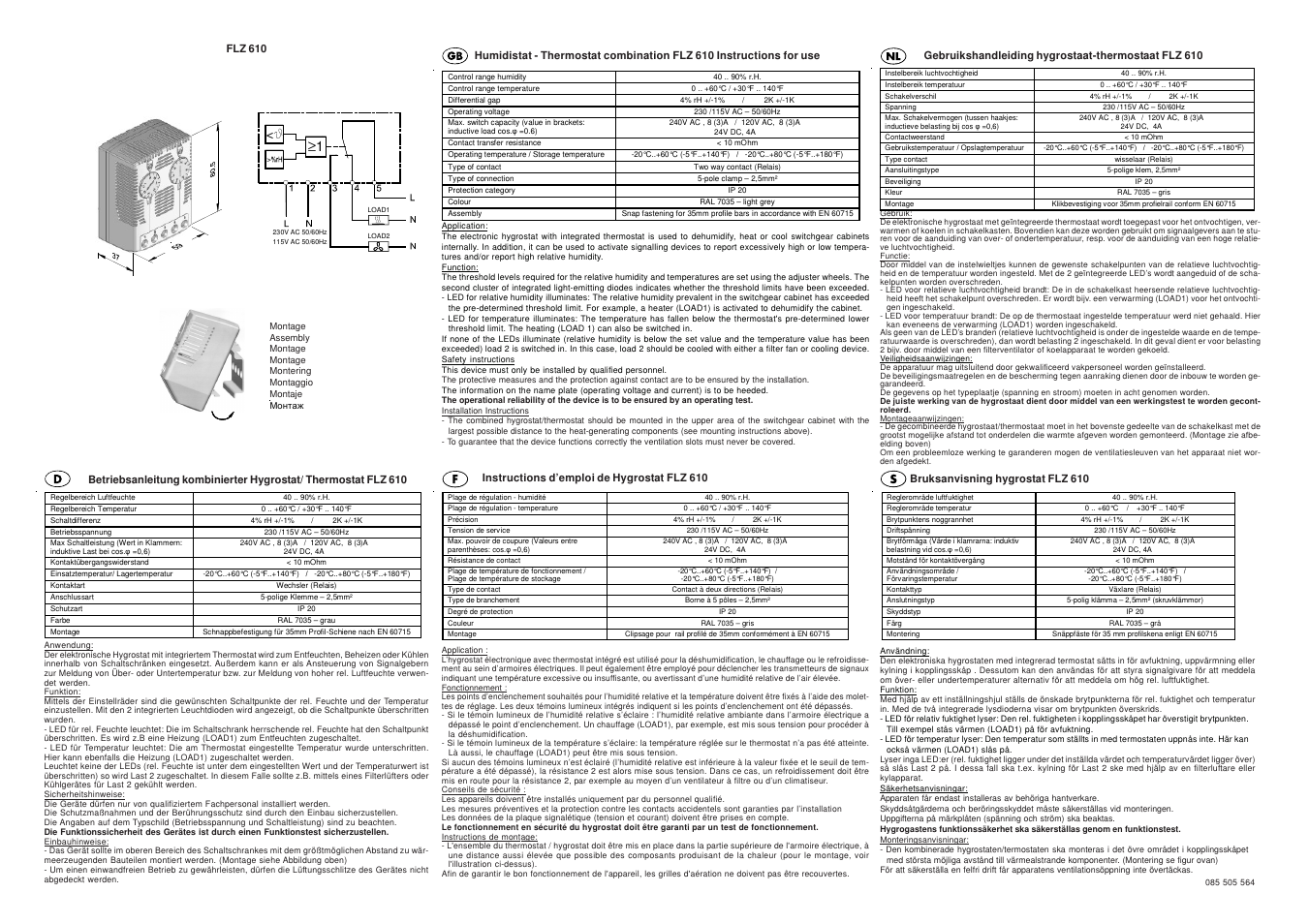 Pfannenberg FLZ 610 User Manual | 2 pages