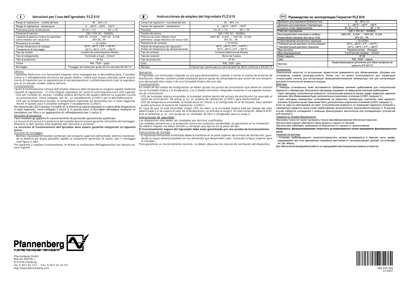 Pfannenberg FLZ 610 User Manual | Page 2 / 2