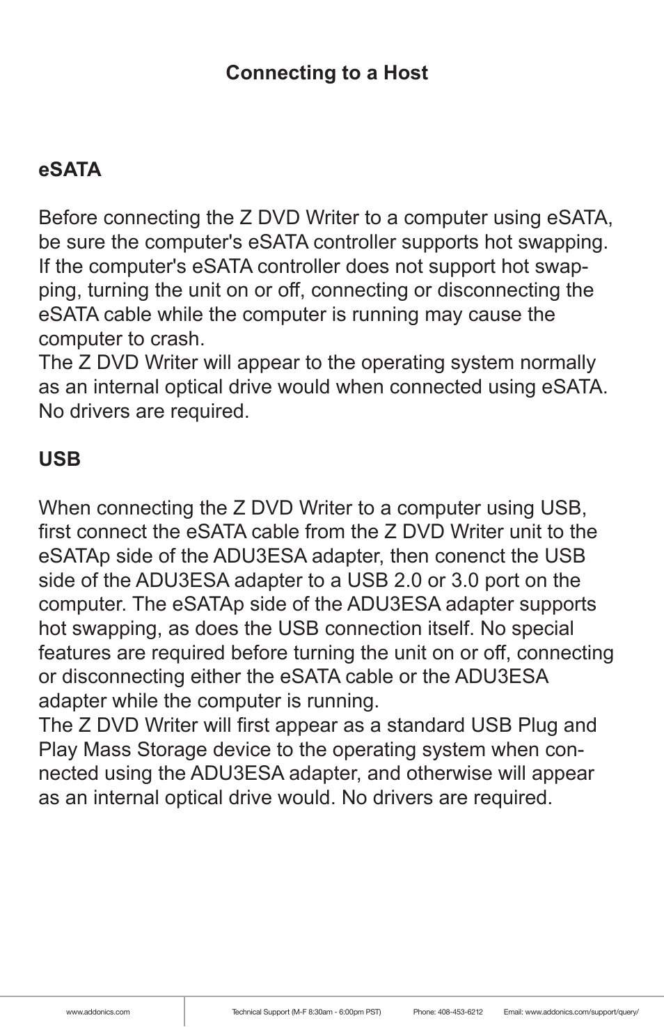 Addonics Technologies ZDRWESU3 User Manual | Page 3 / 4