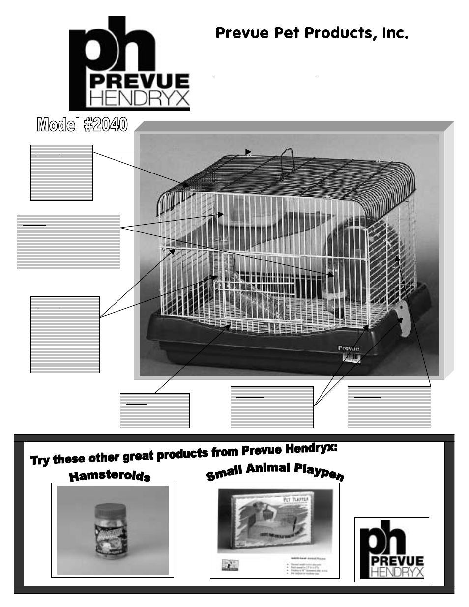 Prevue Pet 2040 User Manual | 1 page