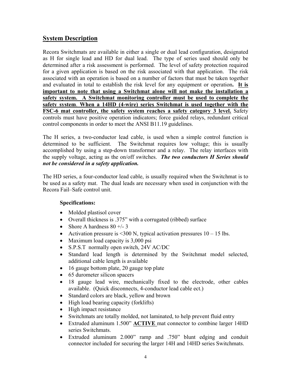 System description | Recora Neptune NF-2 Foot Switch User Manual | Page 4 / 13