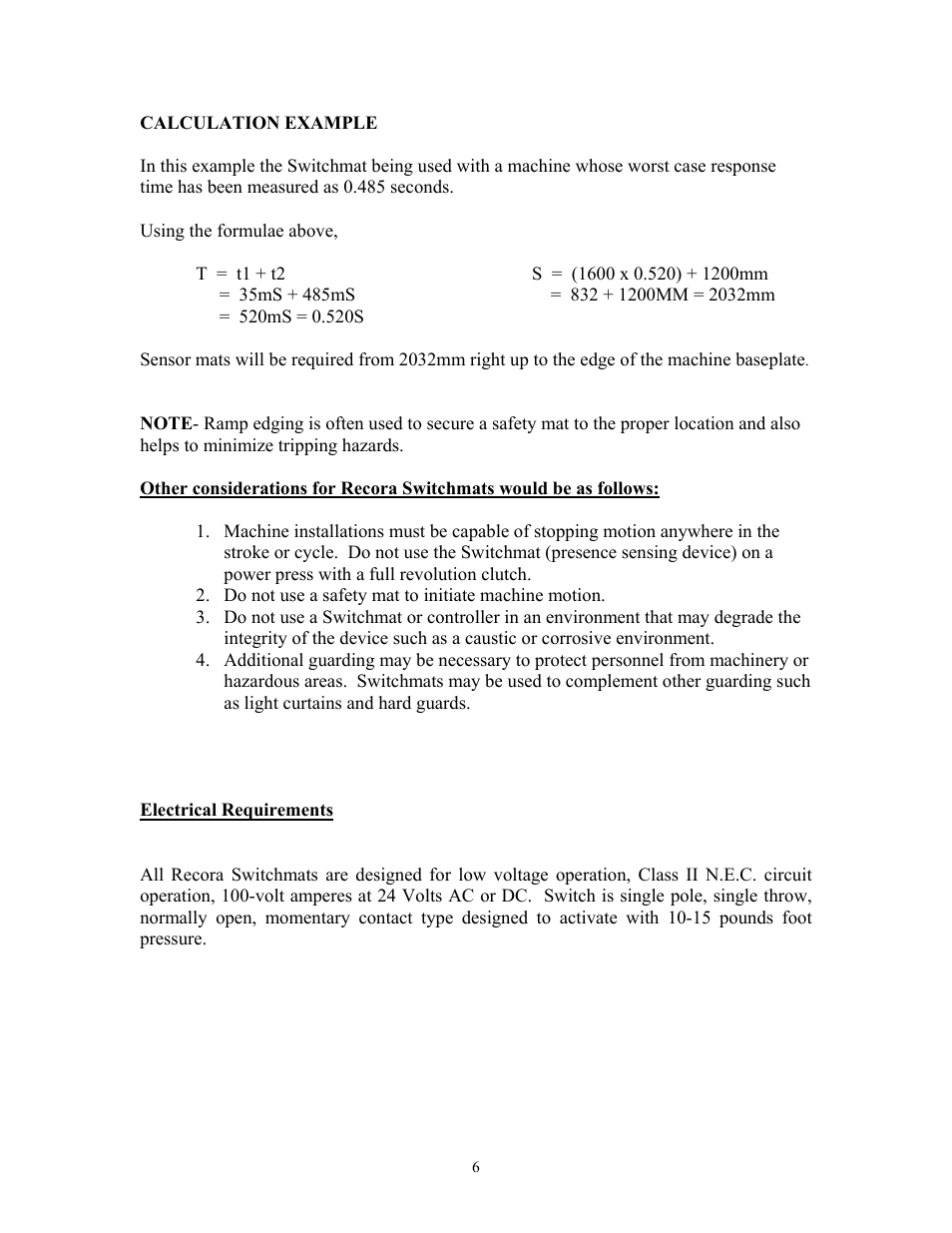 Calculation example | Recora Neptune NF-2 Foot Switch User Manual | Page 6 / 13