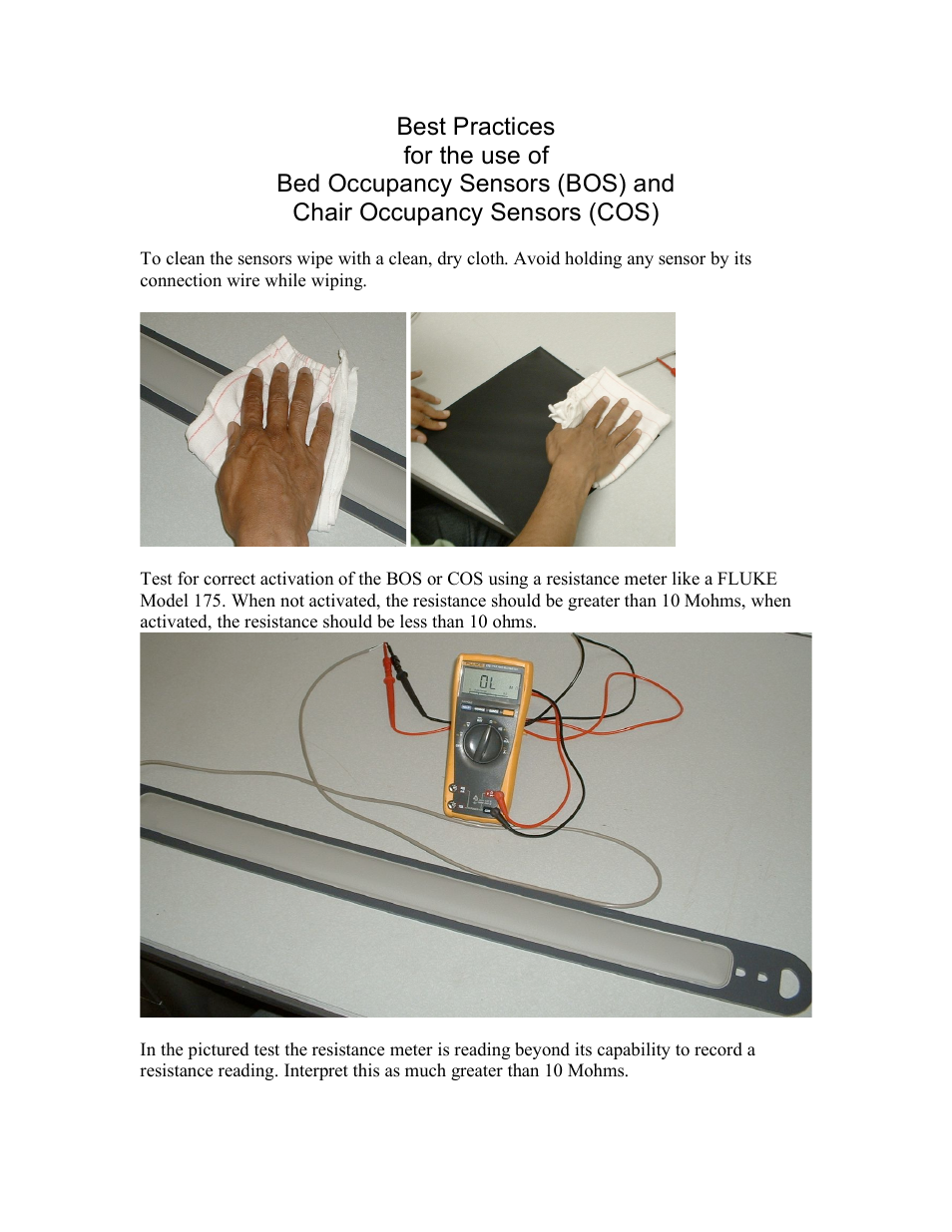 Recora COS Chair Occupancy Sensors User Manual | 4 pages