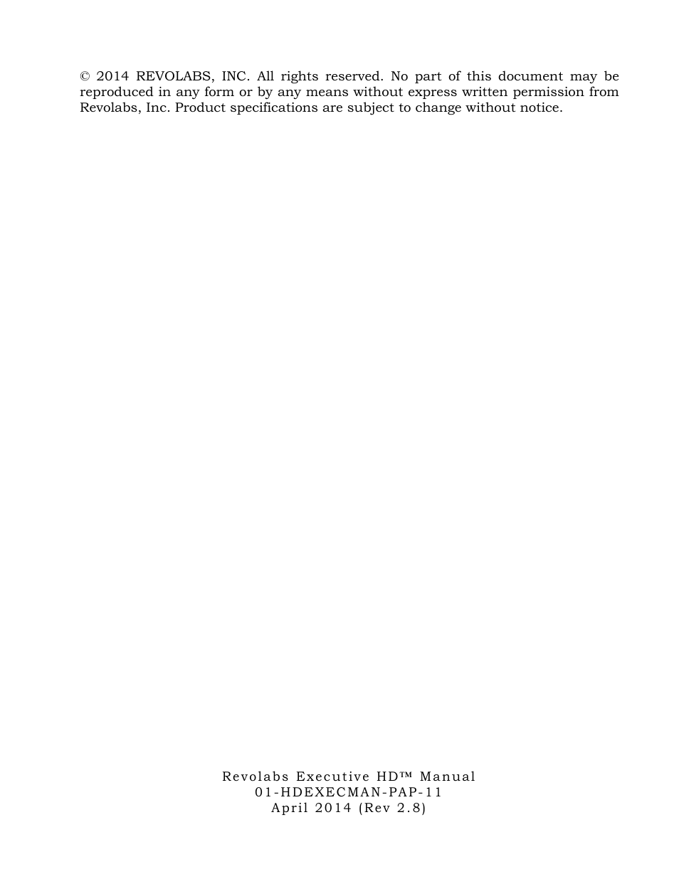 Revolabs Executive HD User Manual | Page 2 / 42