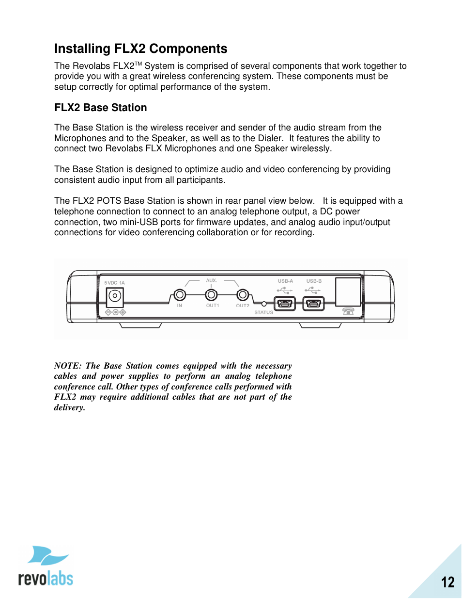 Installing flx2 components | Revolabs FLX2 Advanced User Manual | Page 12 / 73