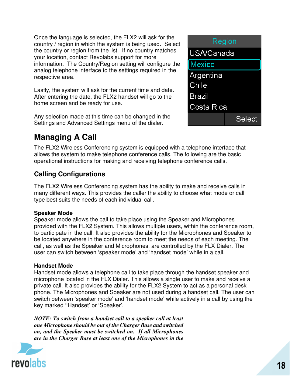 Managing a call | Revolabs FLX2 Advanced User Manual | Page 18 / 73