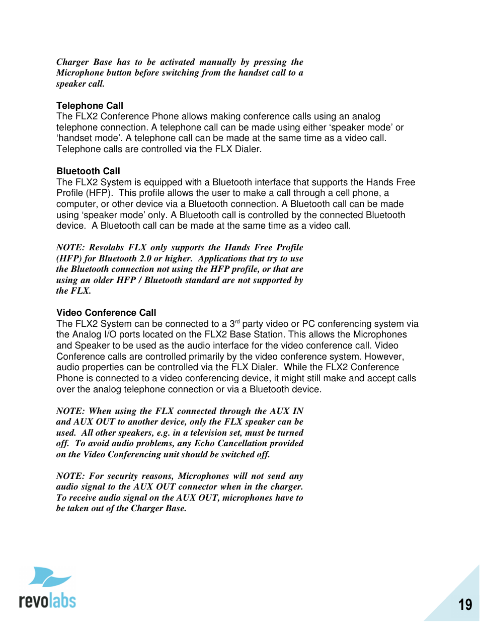 Revolabs FLX2 Advanced User Manual | Page 19 / 73
