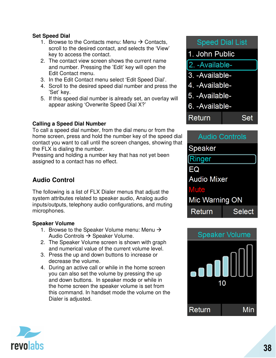 Revolabs FLX2 Advanced User Manual | Page 38 / 73