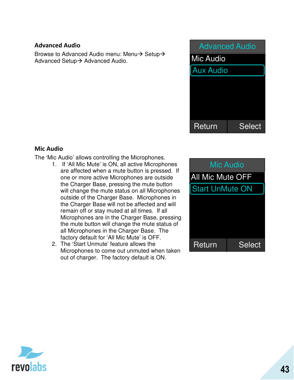 Revolabs FLX2 Advanced User Manual | Page 43 / 73