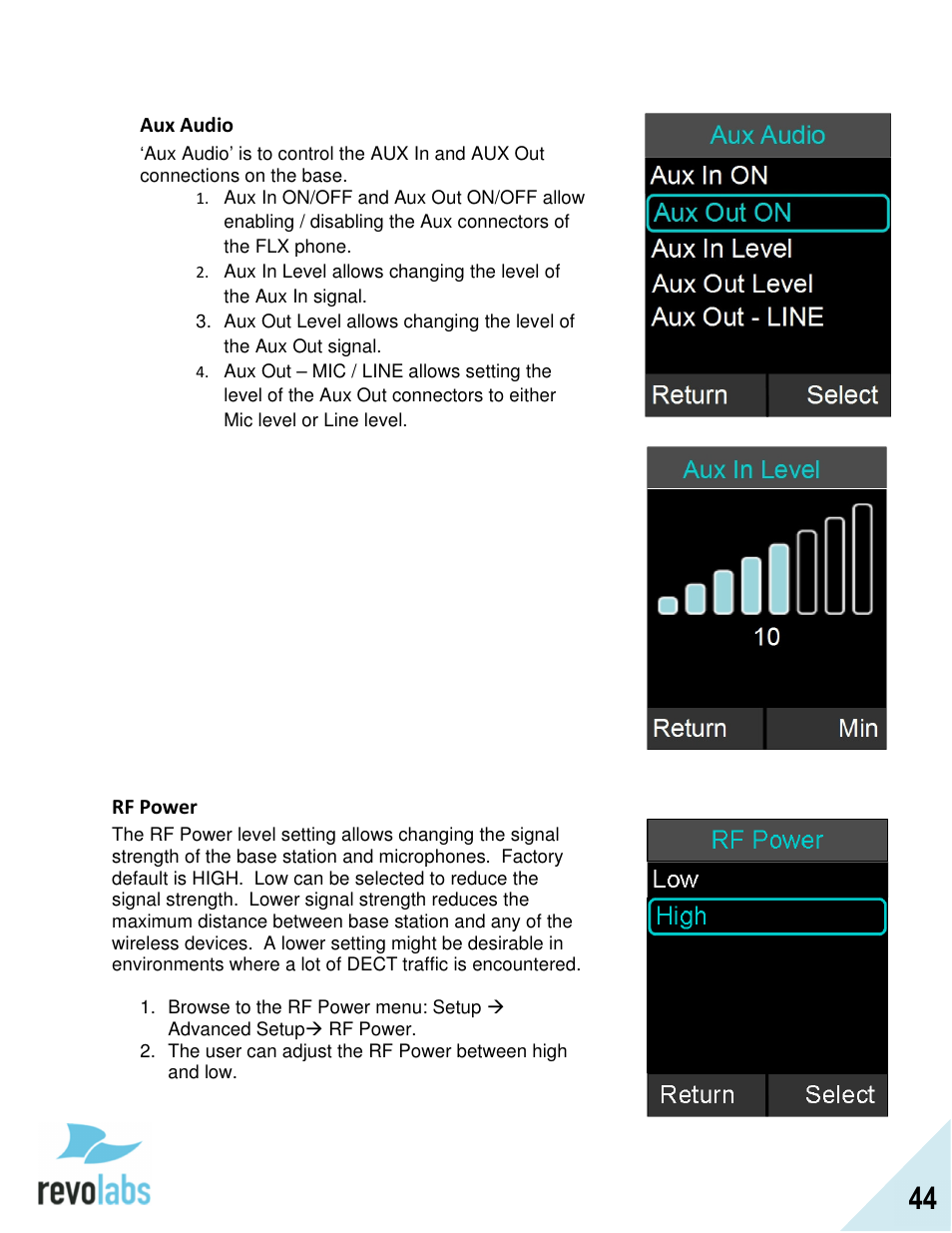 Revolabs FLX2 Advanced User Manual | Page 44 / 73