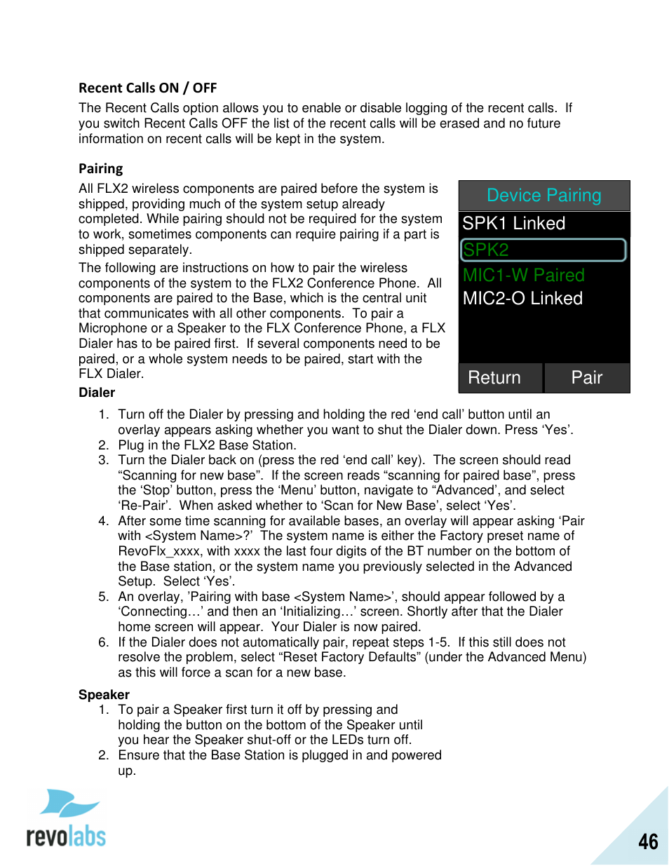 Revolabs FLX2 Advanced User Manual | Page 46 / 73