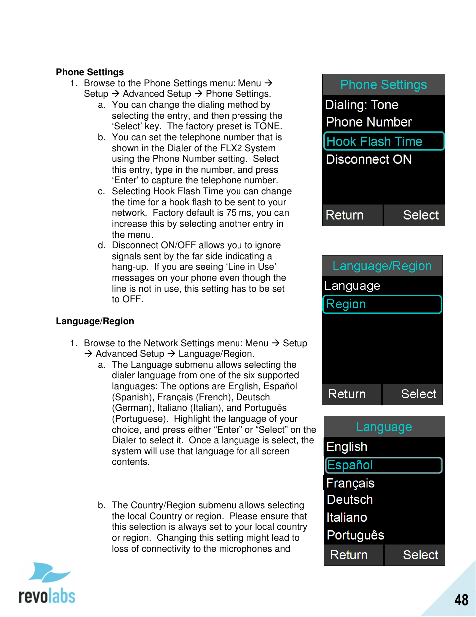 Revolabs FLX2 Advanced User Manual | Page 48 / 73