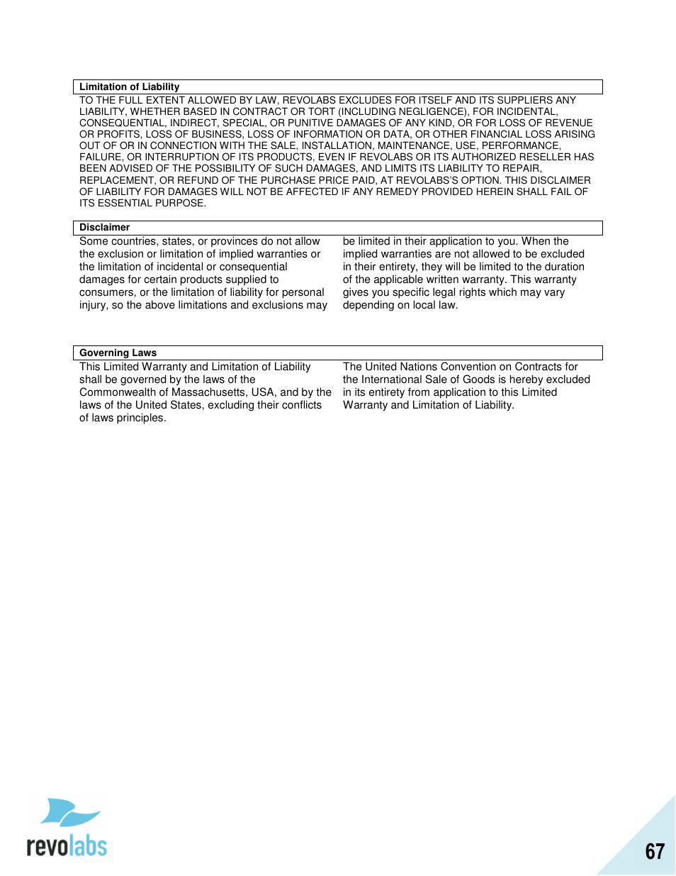 Revolabs FLX2 Advanced User Manual | Page 67 / 73