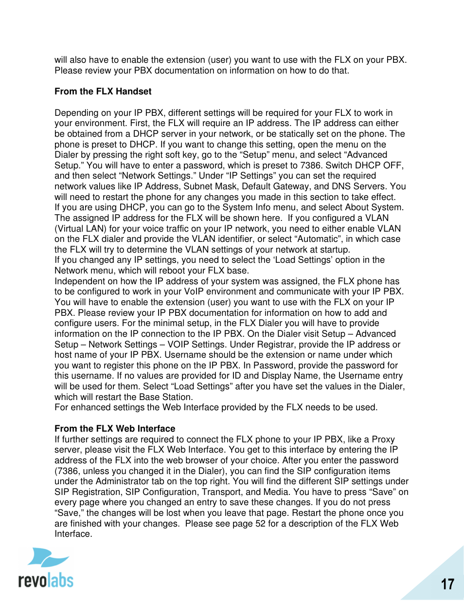 Revolabs FLX2 VoIP Advanced User Manual | Page 17 / 99