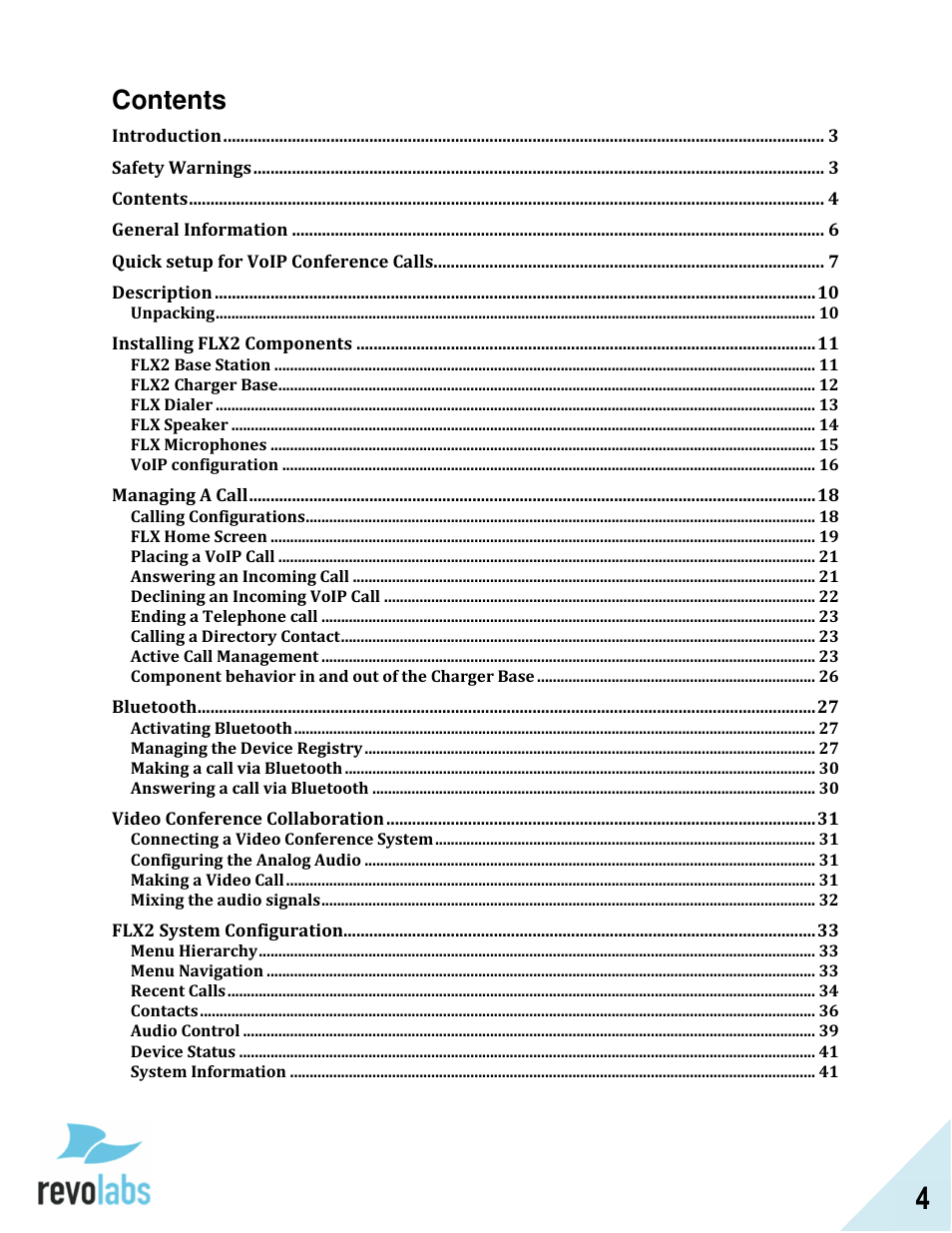 Revolabs FLX2 VoIP Advanced User Manual | Page 4 / 99