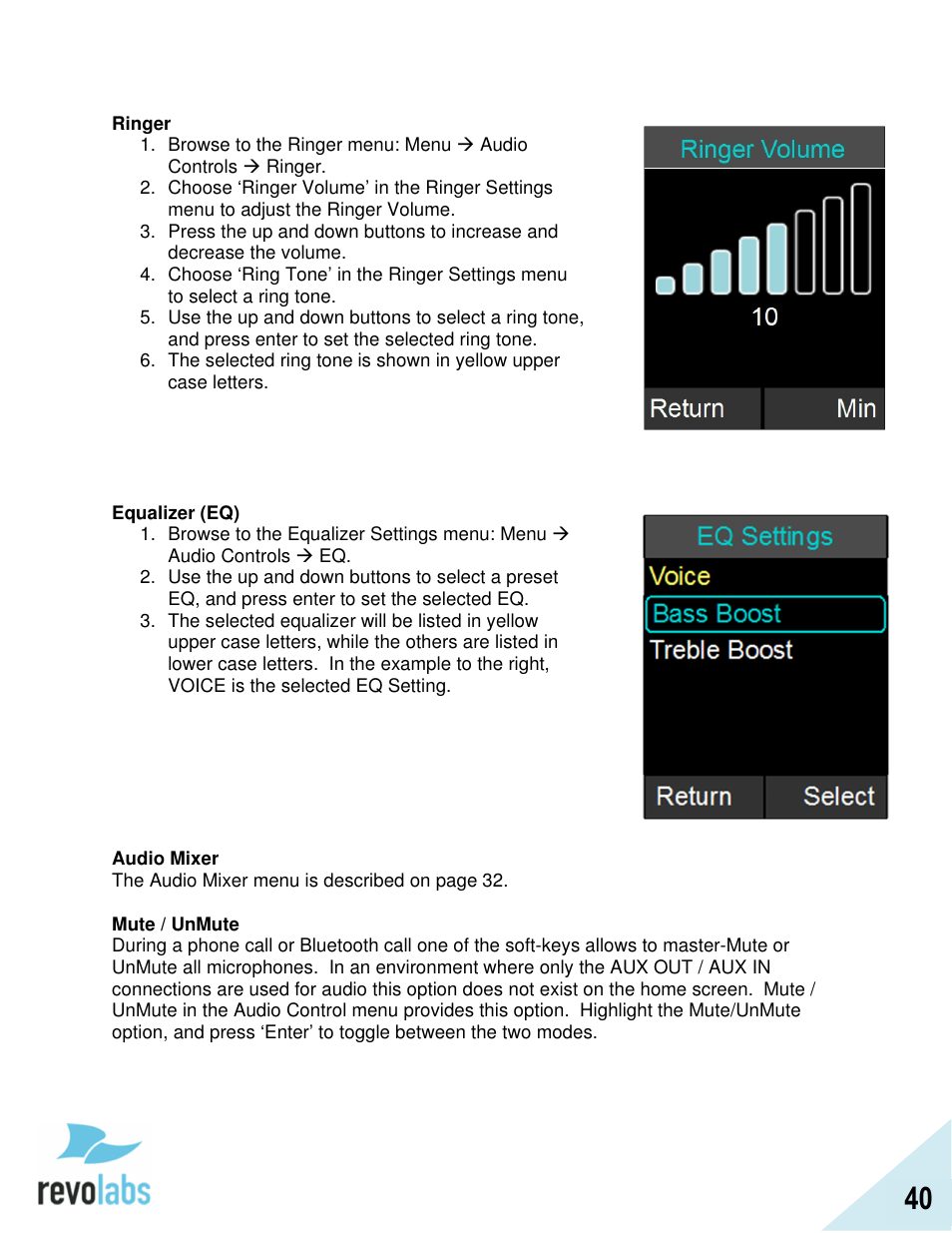 Revolabs FLX2 VoIP Advanced User Manual | Page 40 / 99