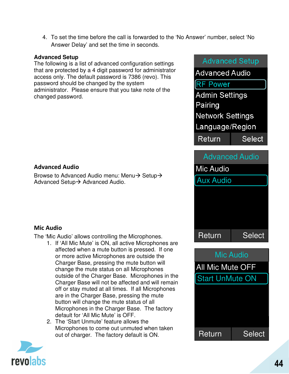 Revolabs FLX2 VoIP Advanced User Manual | Page 44 / 99