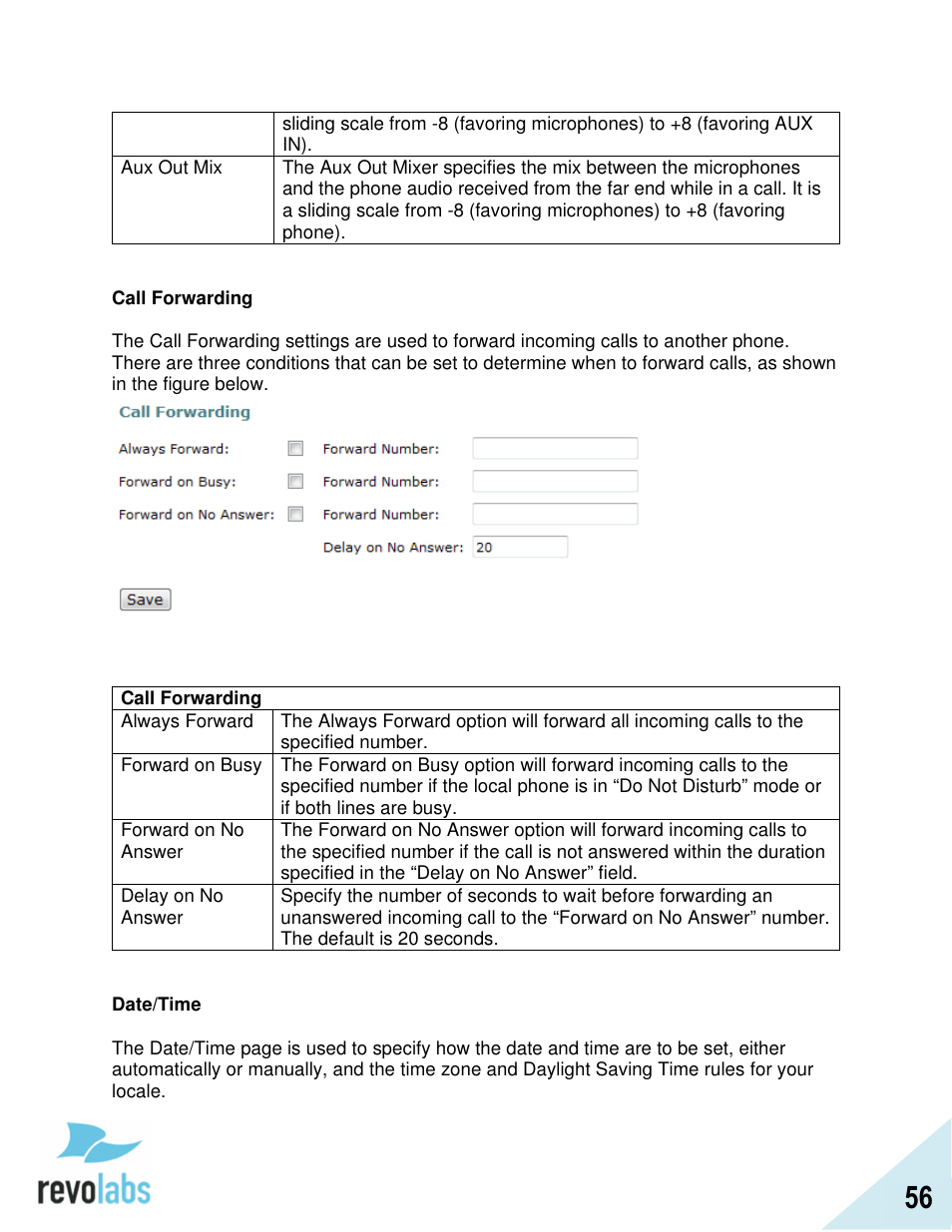 Revolabs FLX2 VoIP Advanced User Manual | Page 56 / 99