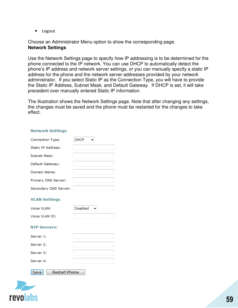 Revolabs FLX2 VoIP Advanced User Manual | Page 59 / 99