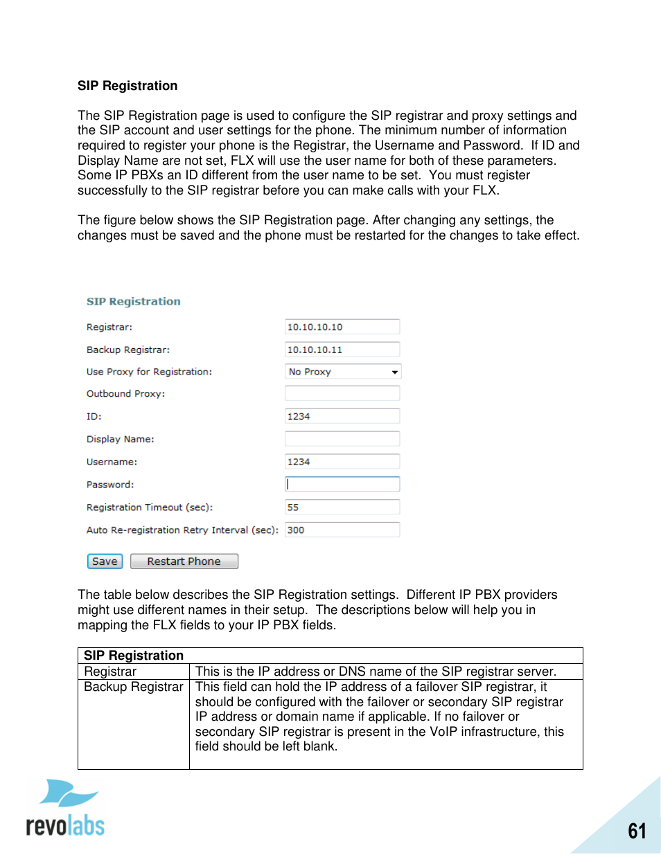 Revolabs FLX2 VoIP Advanced User Manual | Page 61 / 99