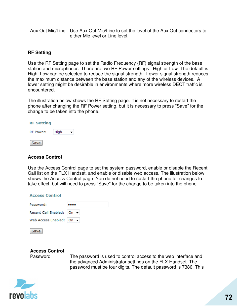 Revolabs FLX2 VoIP Advanced User Manual | Page 72 / 99
