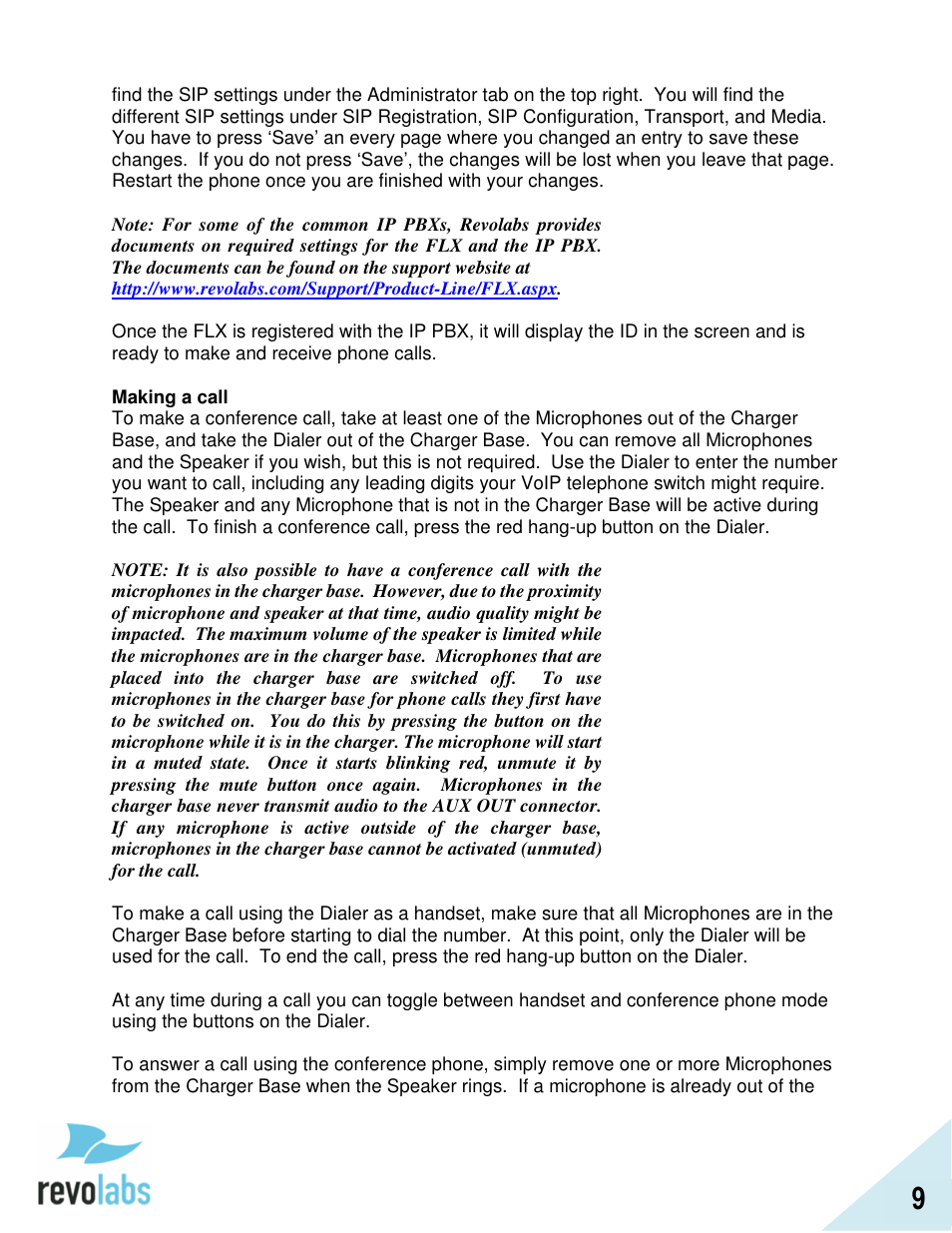 Revolabs FLX2 VoIP Advanced User Manual | Page 9 / 99