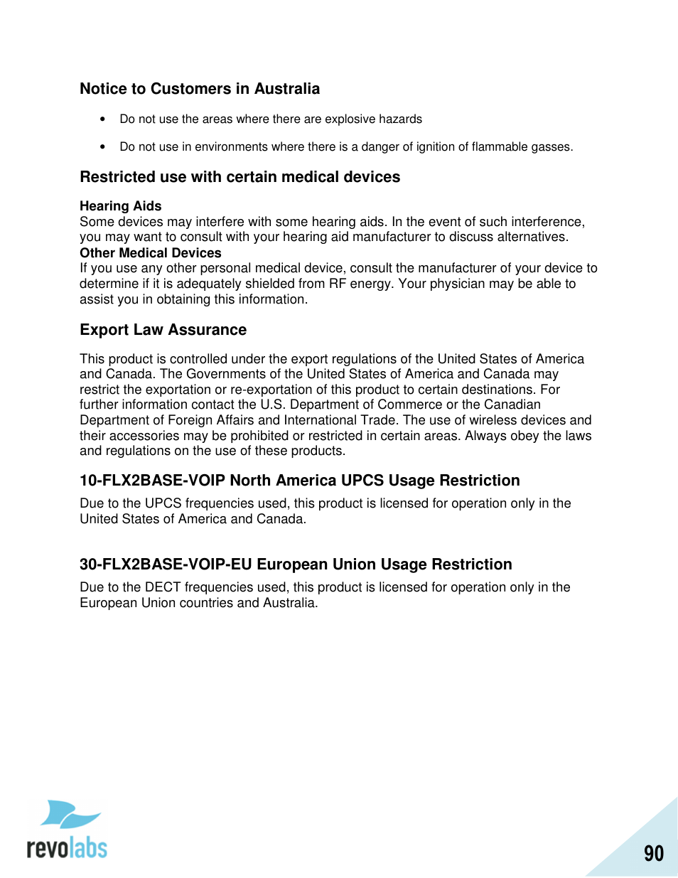 Revolabs FLX2 VoIP Advanced User Manual | Page 90 / 99