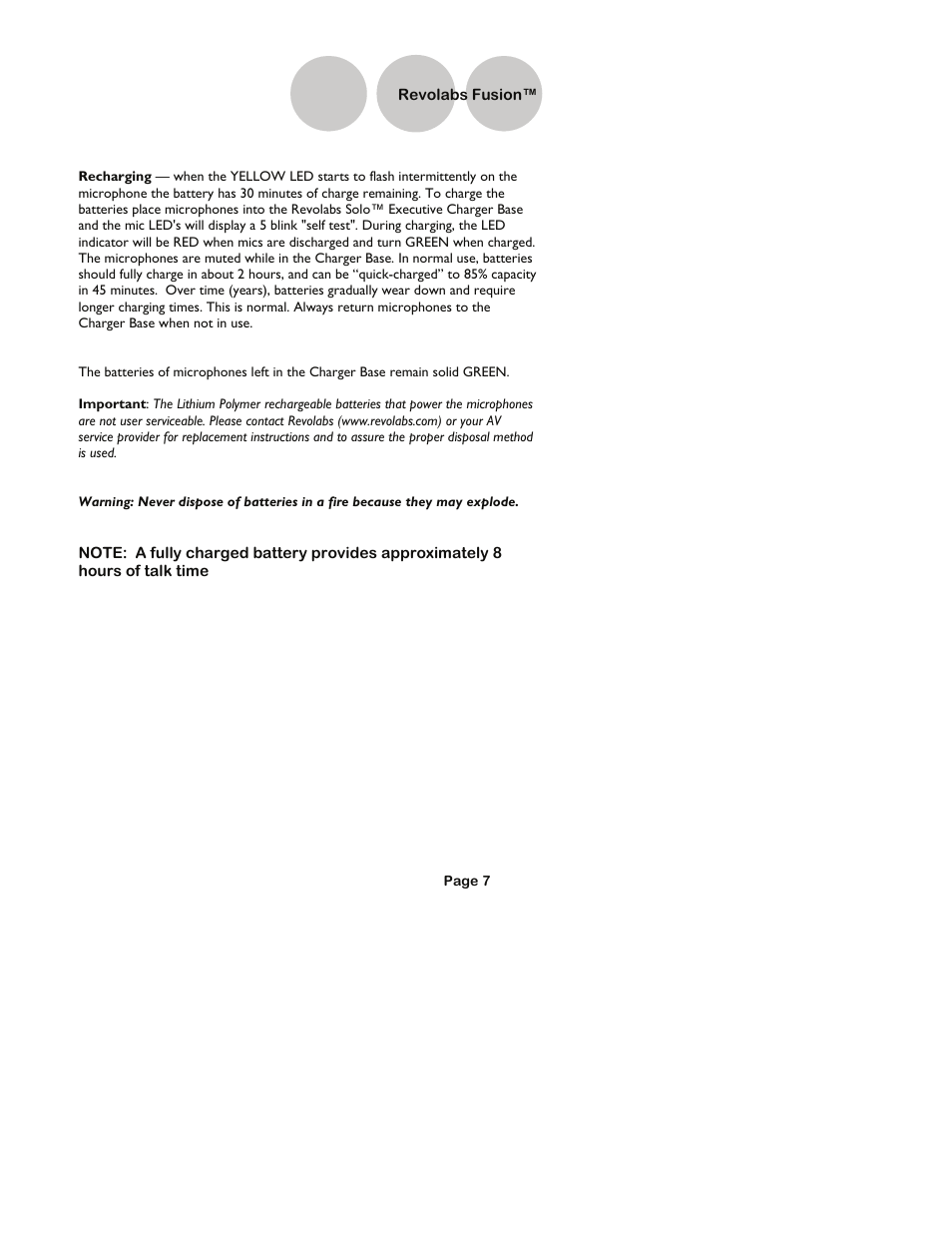 Revolabs fusion | Revolabs Fusion User Guide User Manual | Page 7 / 15