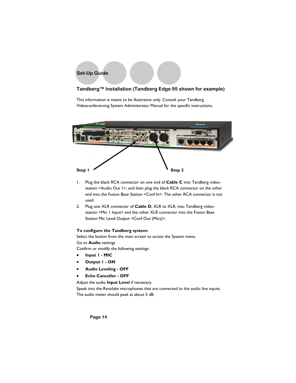Set-up guide | Revolabs Fusion Setup Guide User Manual | Page 14 / 32