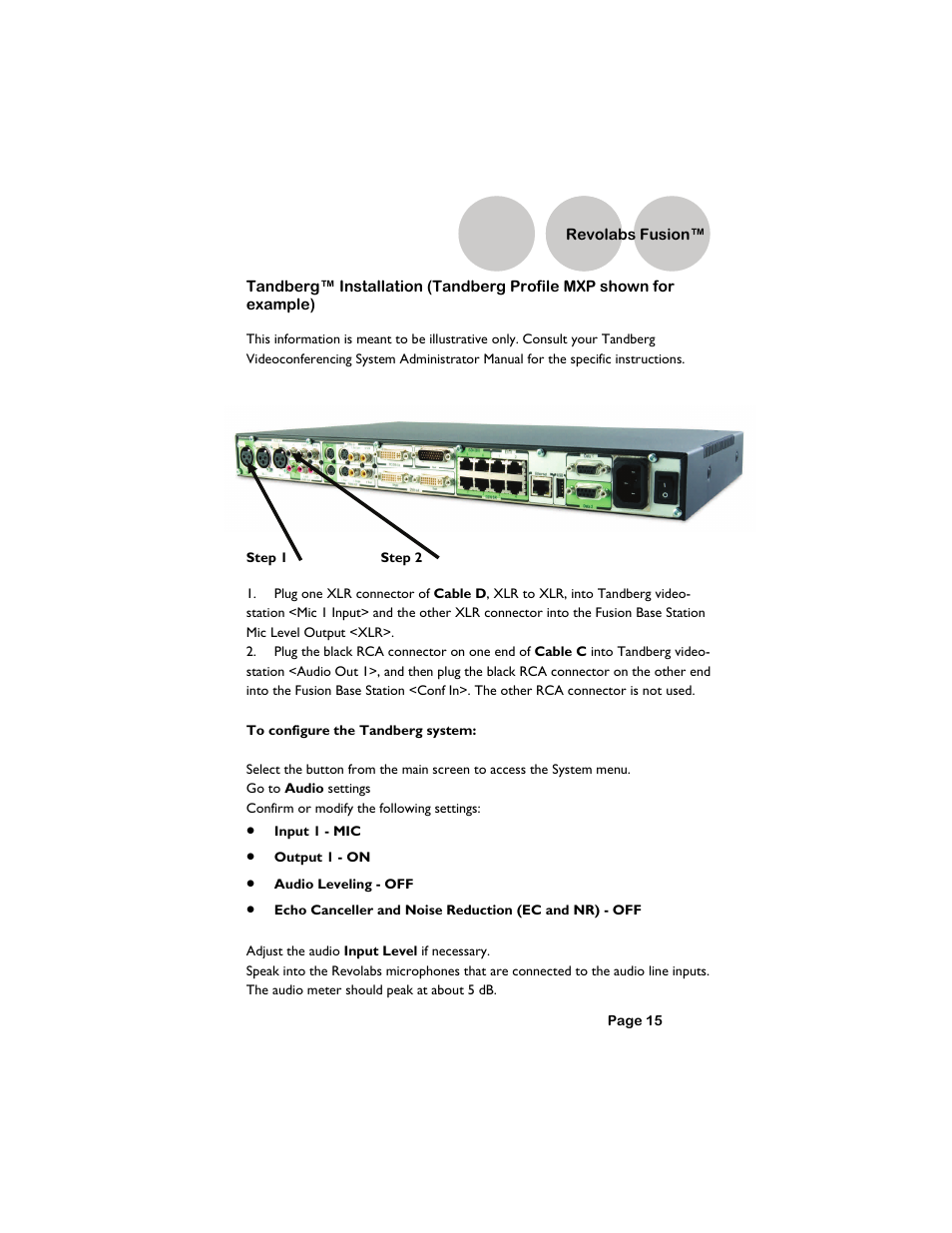 Revolabs fusion | Revolabs Fusion Setup Guide User Manual | Page 15 / 32