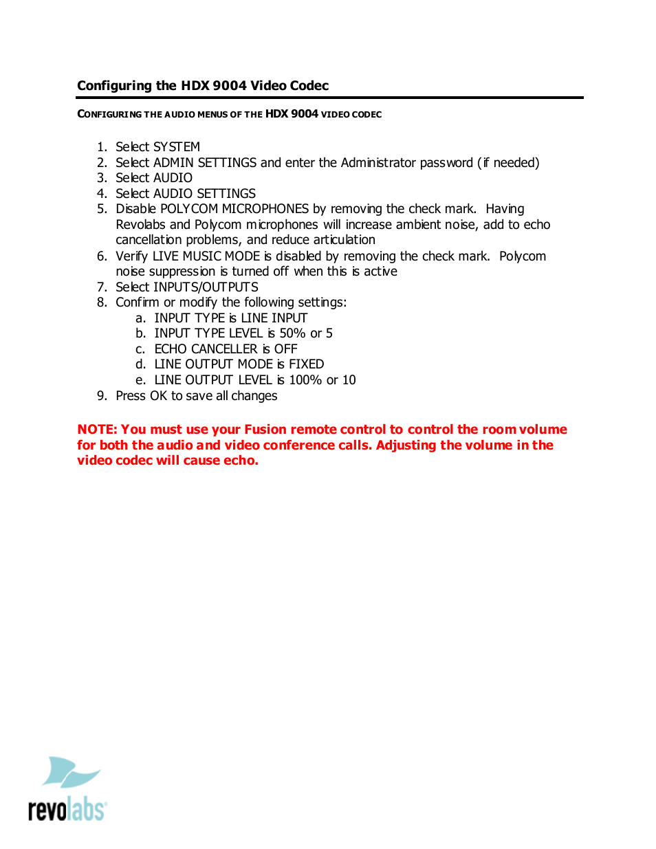 Revolabs Fusion Microphone System - Polycom HDX 9004 User Manual | Page 3 / 3