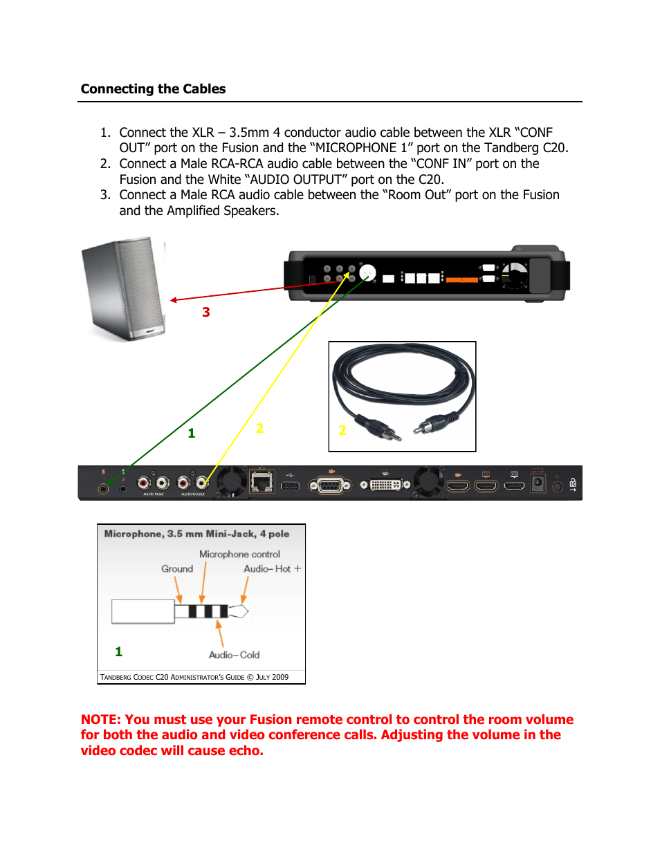 Revolabs Fusion Microphone System — Tandberg C20 User Manual | Page 2 / 4