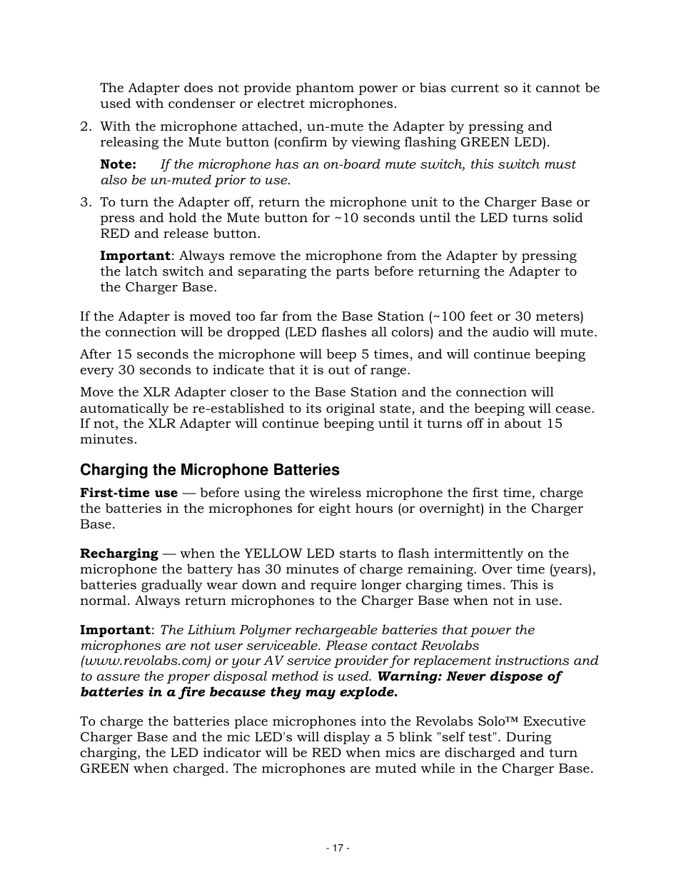 Revolabs Solo Executive Operation Manual User Manual | Page 20 / 32