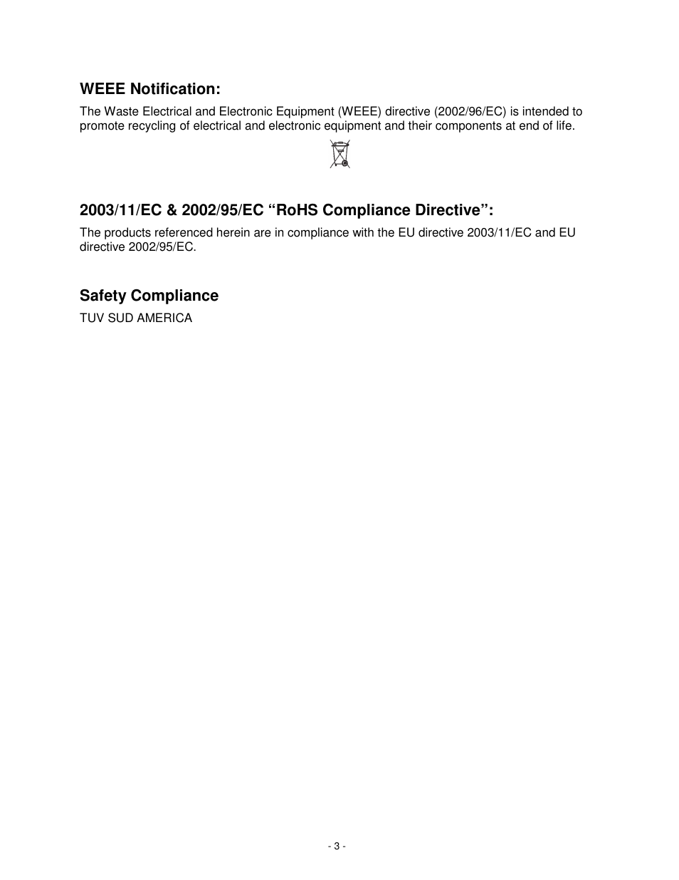 Weee notification, Safety compliance | Revolabs Solo Executive Operation Manual User Manual | Page 6 / 32