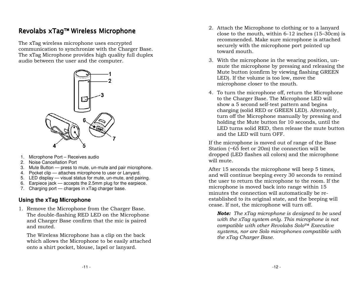 Revolabs XTAG USB User Manual | Page 8 / 12
