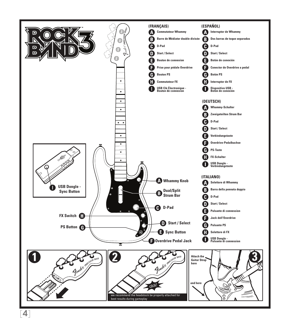 Rock Band Wireless Fender Precision Bass Controller Rock Band 3-PlayStation-3 User Manual | Page 4 / 32