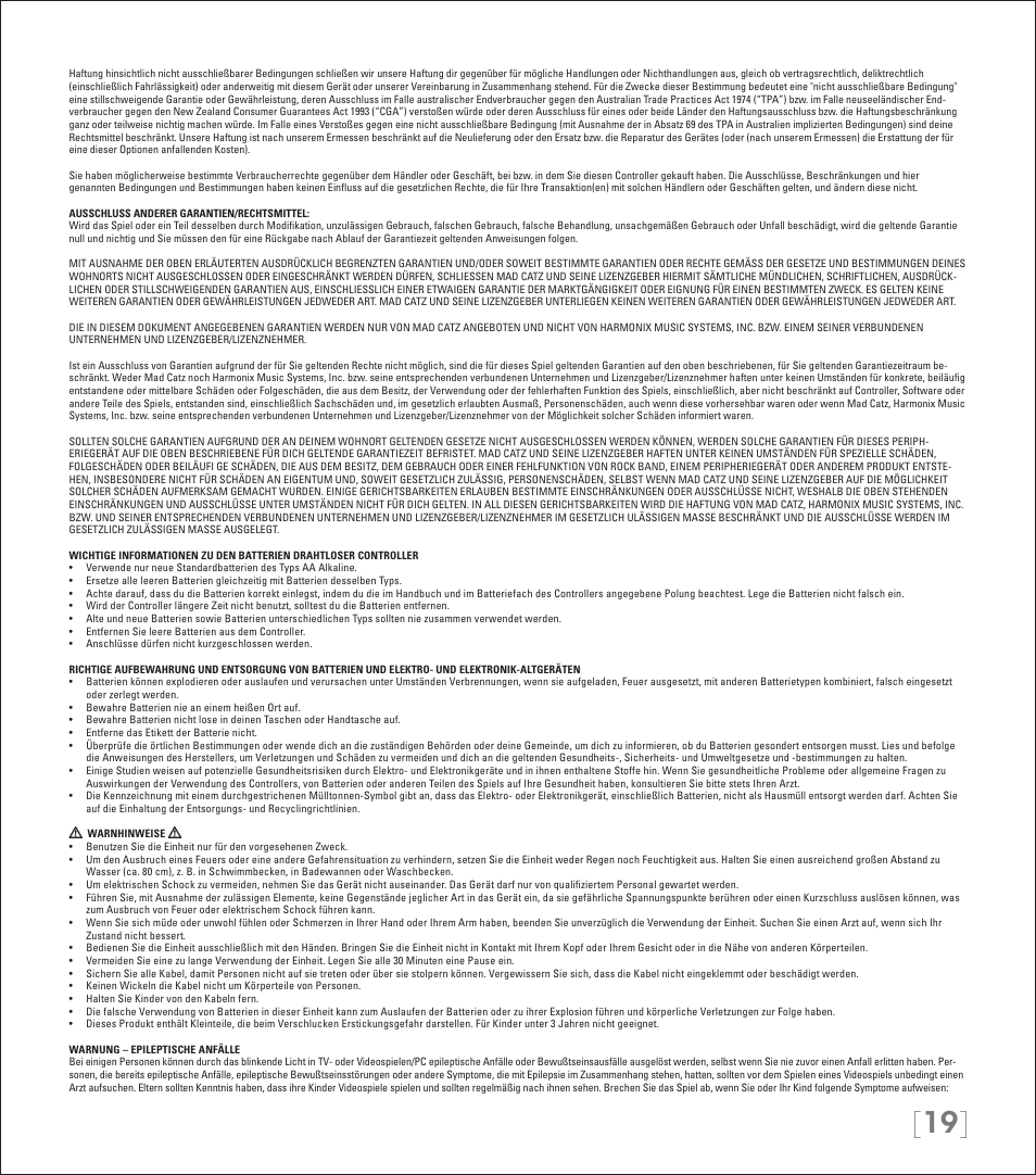 Rock Band Wireless Fender Precision Bass Controller Rock Band 3-Nintendo Wii User Manual | Page 19 / 32