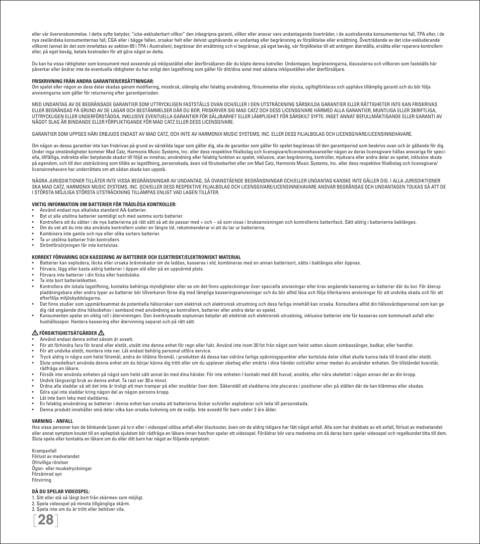 Rock Band Wireless Fender Precision Bass Controller Rock Band 3-Nintendo Wii User Manual | Page 28 / 32