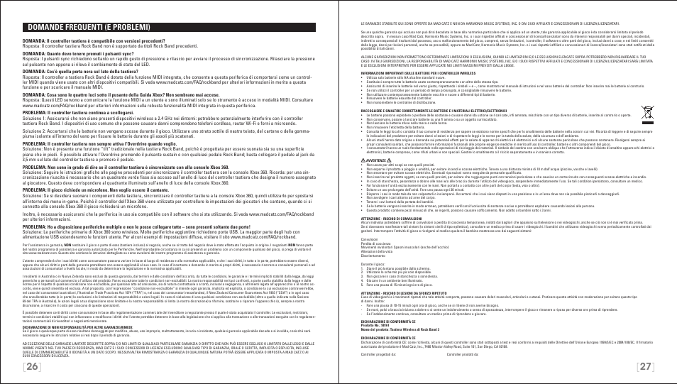 Domande frequenti (e problemi) | Rock Band Wireless Keyboard Clavier Rock Band 3 for Xbox 360 User Manual | Page 14 / 21