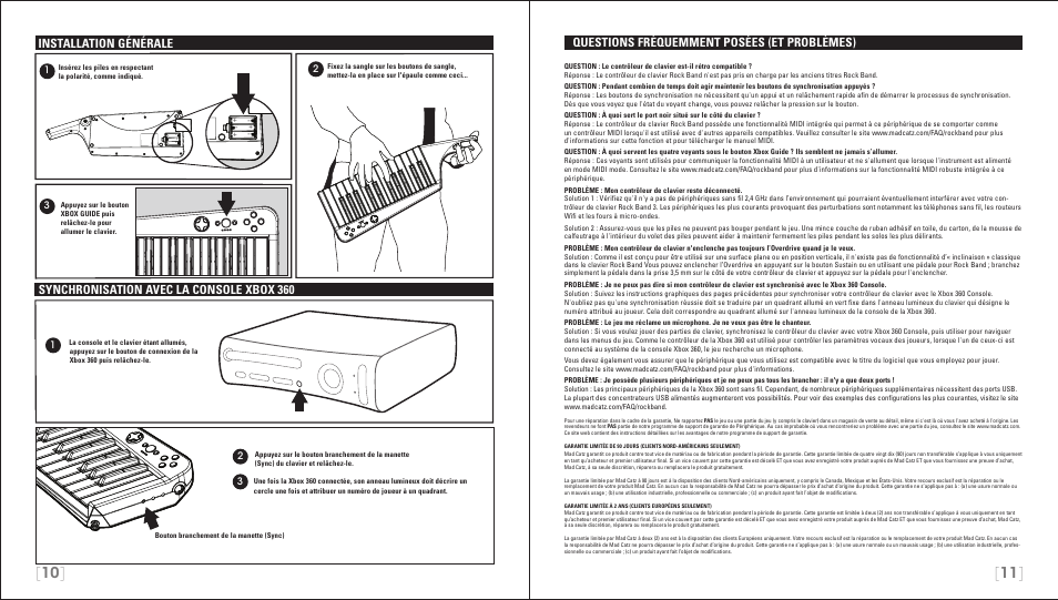 Questions fréquemment posées (et problèmes) | Rock Band Wireless Keyboard Clavier Rock Band 3 for Xbox 360 User Manual | Page 6 / 21