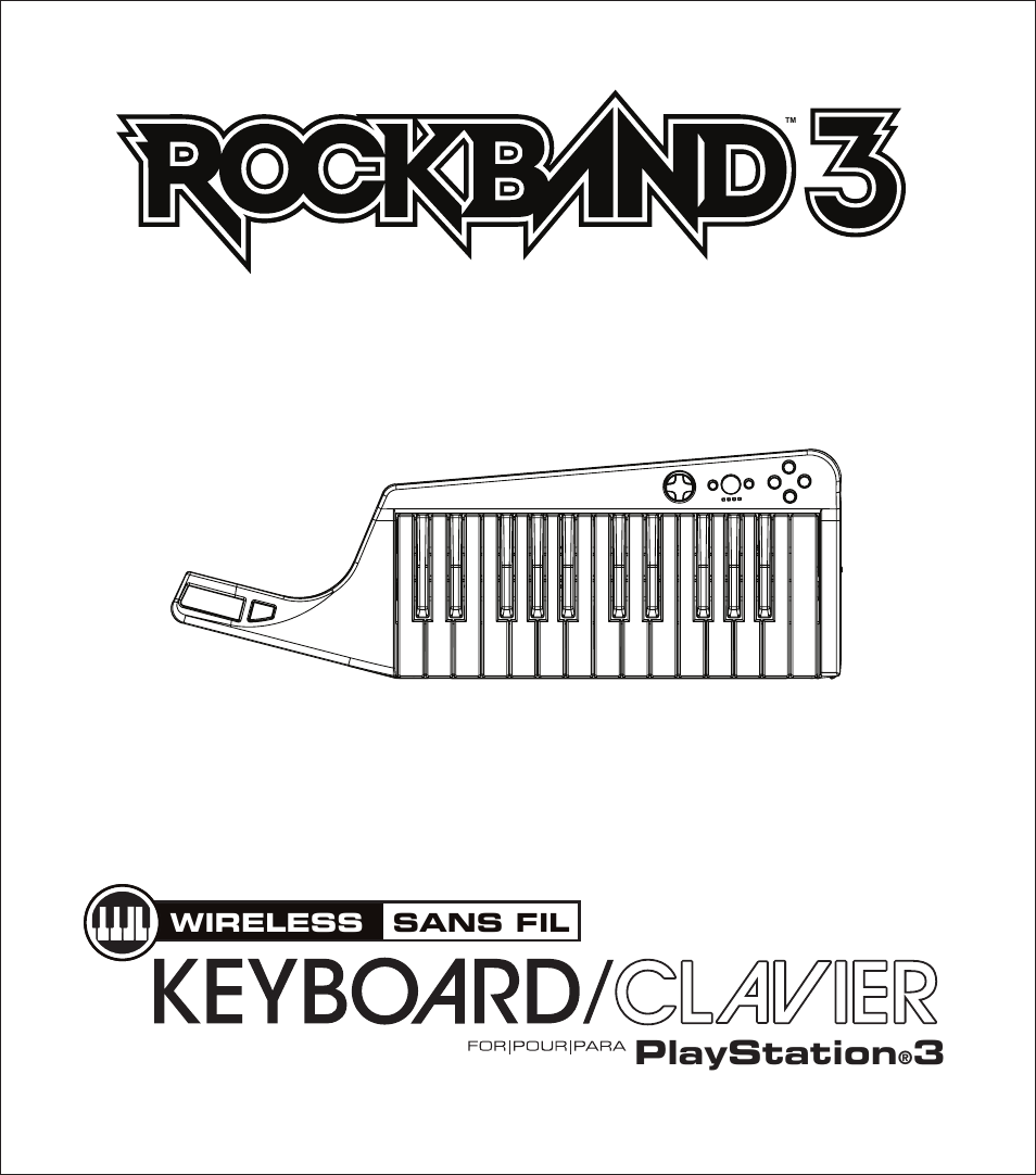 Rock Band Wireless Keyboard Clavier Rock Band 3 for PlayStation-3 User Manual | 21 pages