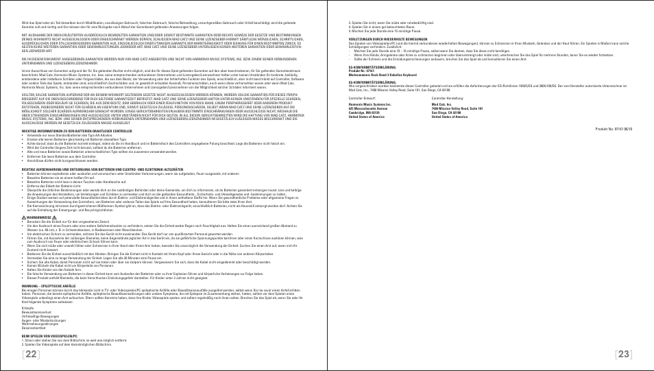 Rock Band Wireless Keyboard Clavier Rock Band 3 for PlayStation-3 User Manual | Page 12 / 21