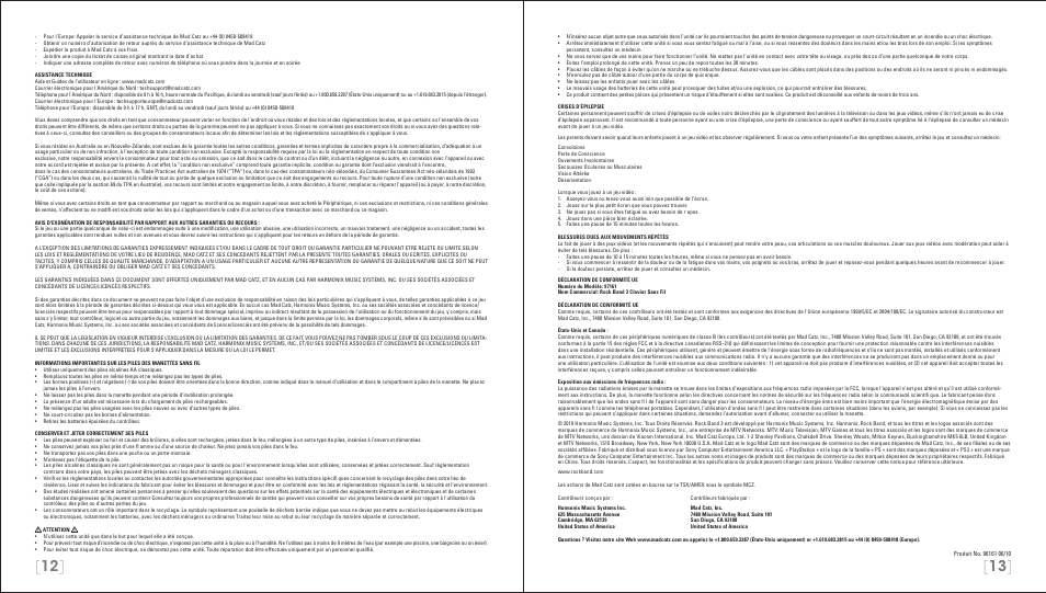 Rock Band Wireless Keyboard Clavier Rock Band 3 for PlayStation-3 User Manual | Page 7 / 21
