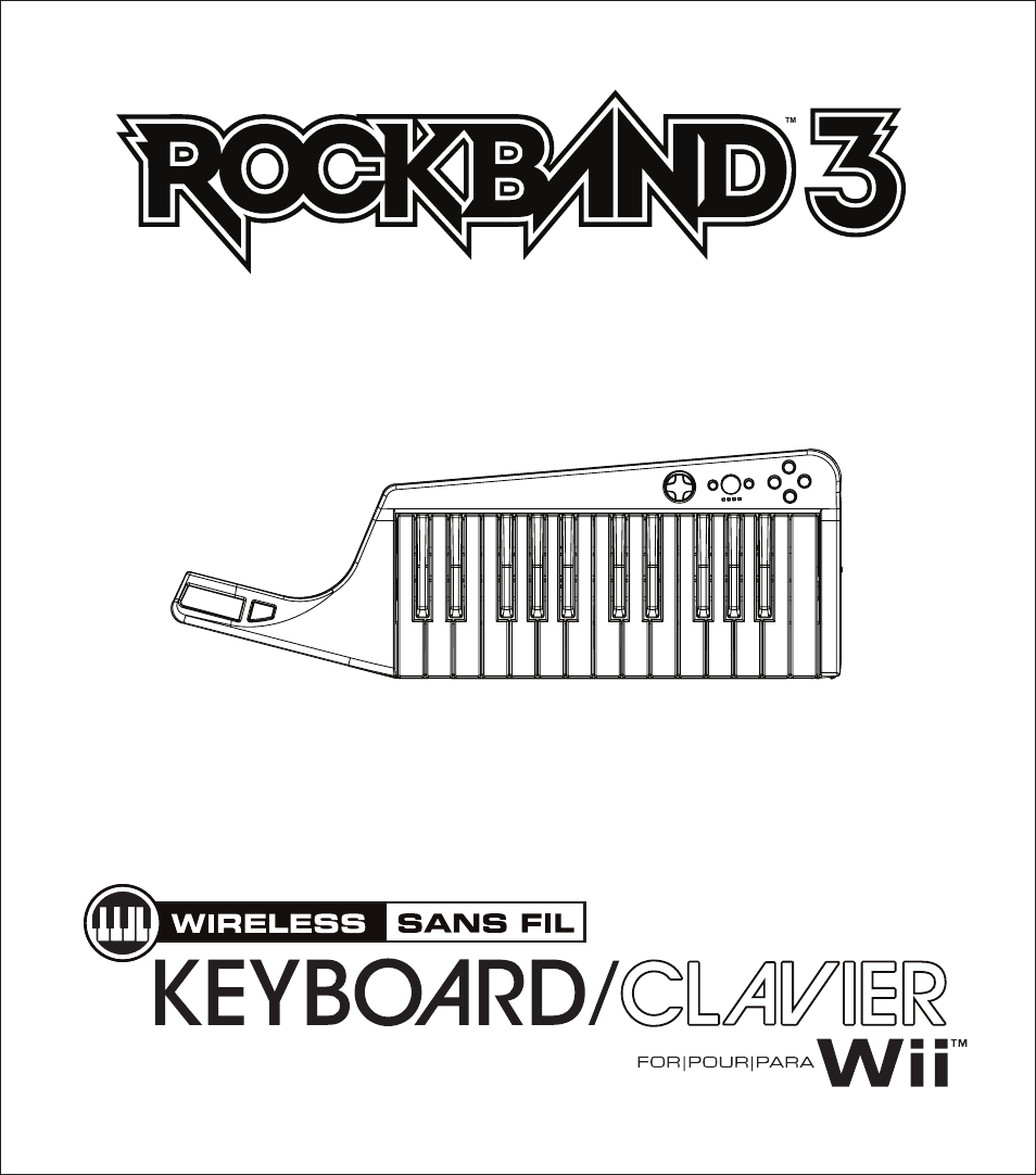 Rock Band Wireless Keyboard Clavier Rock Band 3 for Nintendo Wii User Manual | 21 pages