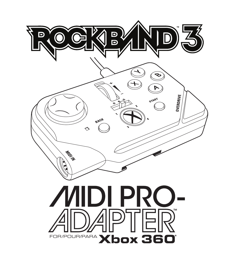Rock Band MIDI PRO-Adapter Rock Band 3 for Xbox 360 User Manual | 34 pages